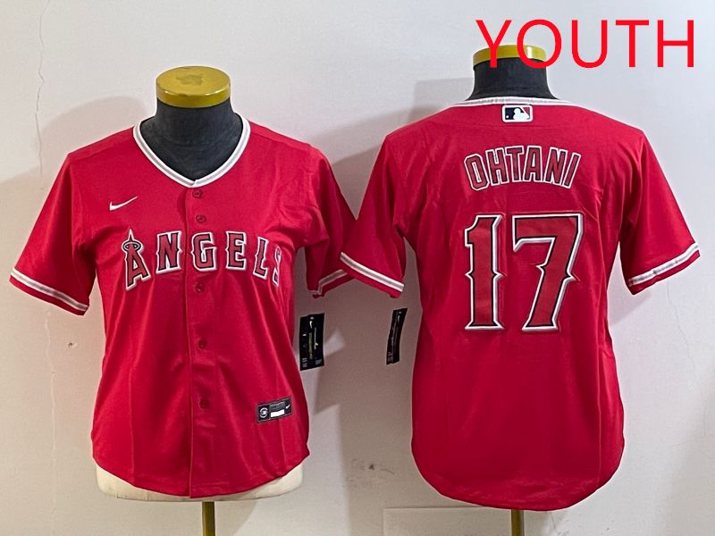 Youth Los Angeles Angels #17 Ohtani Red Nike Game 2025 MLB Jersey style 1->youth mlb jersey->Youth Jersey